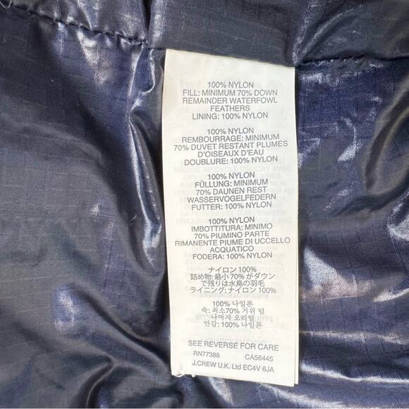 J.CREW Shiny Puffer Down Jacket Blue Size M - Picture 9 of 12
